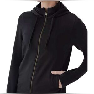 Pact Black Organic Cotton Zip Up Hoodie, XS